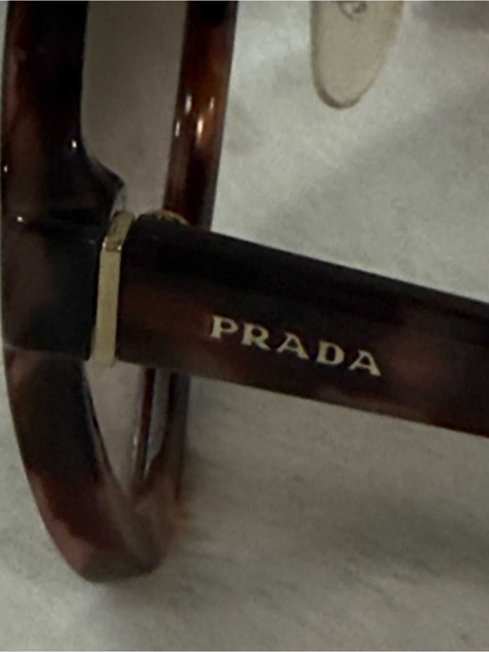Prada  Tortoise Brown Sunglasses with Gold Accent